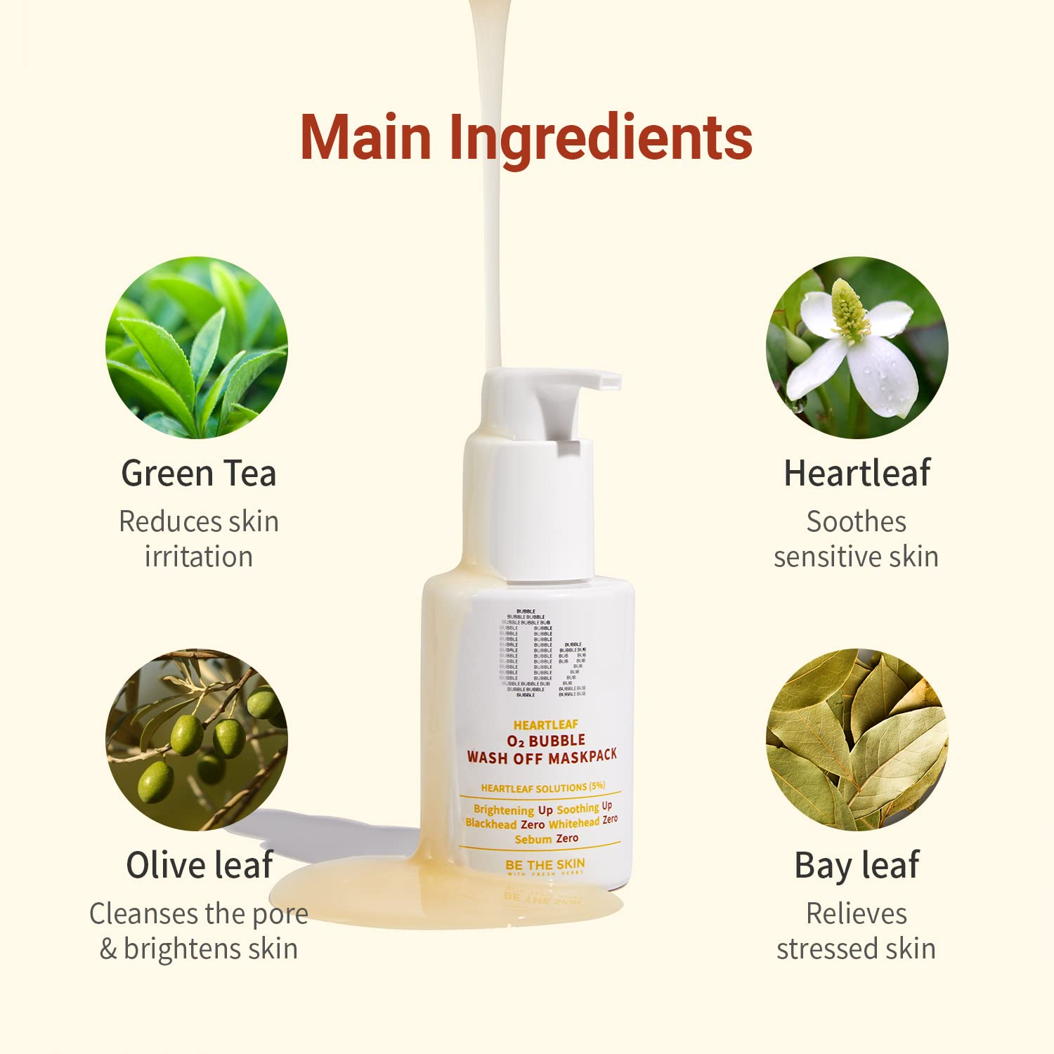 BE THE SKIN Heartleaf o2 bubble wash off mask pack 4 skincare-kbeauty-glowtime-be the skin heartleaf o2 bubble wash off mask pack