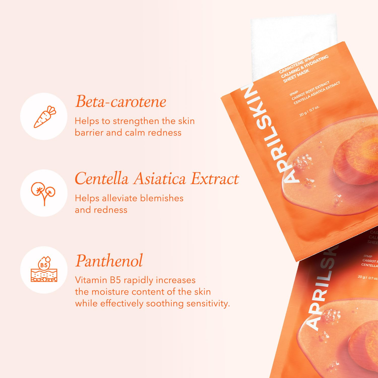 APRILSKIN Carrotene IPMP Calming & Hydrating Sheet Mask 3 skincare-kbeauty-glowtime-april skin carrotene ipmp calming hydrating sheet mask