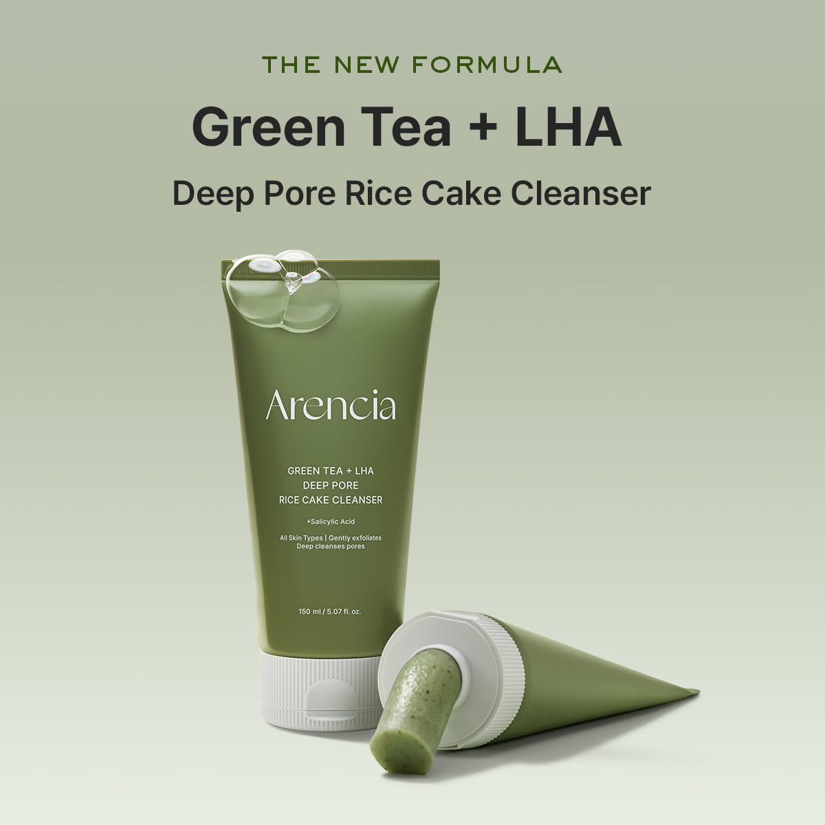 ARENCIA Green Tea LHA Deep Pore Rice Cake Cleanser 3 skincare-kbeauty-glowtime-arencia green tea LHA Deep POre Rice Caake Cleanser