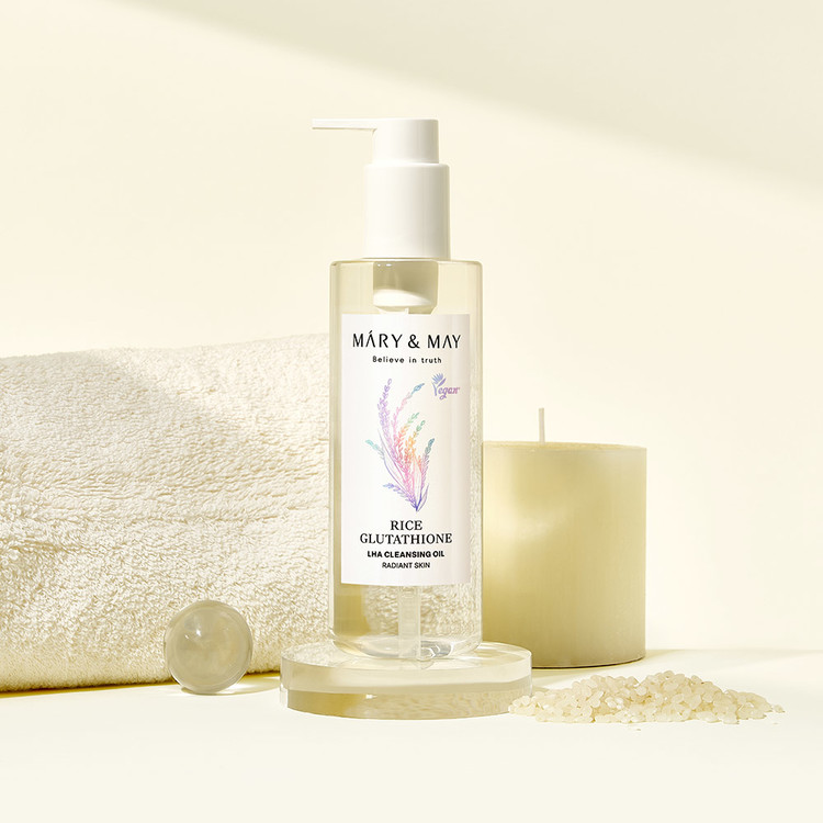MARY & MAY Rice Glutathione LHA Cleansing Oil 12 skincare-kbeauty-glowtime-mary and may rice glutathione lha cleansing oil