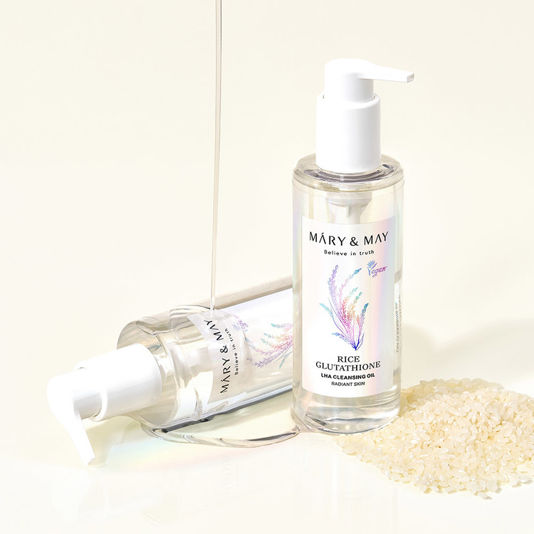 MARY & MAY Rice Glutathione LHA Cleansing Oil 14 skincare-kbeauty-glowtime-mary and may rice glutathione lha cleansing oil