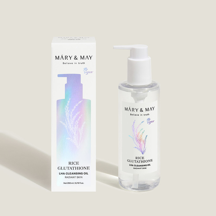 MARY & MAY Rice Glutathione LHA Cleansing Oil 15 skincare-kbeauty-glowtime-mary and may rice glutathione lha cleansing oil
