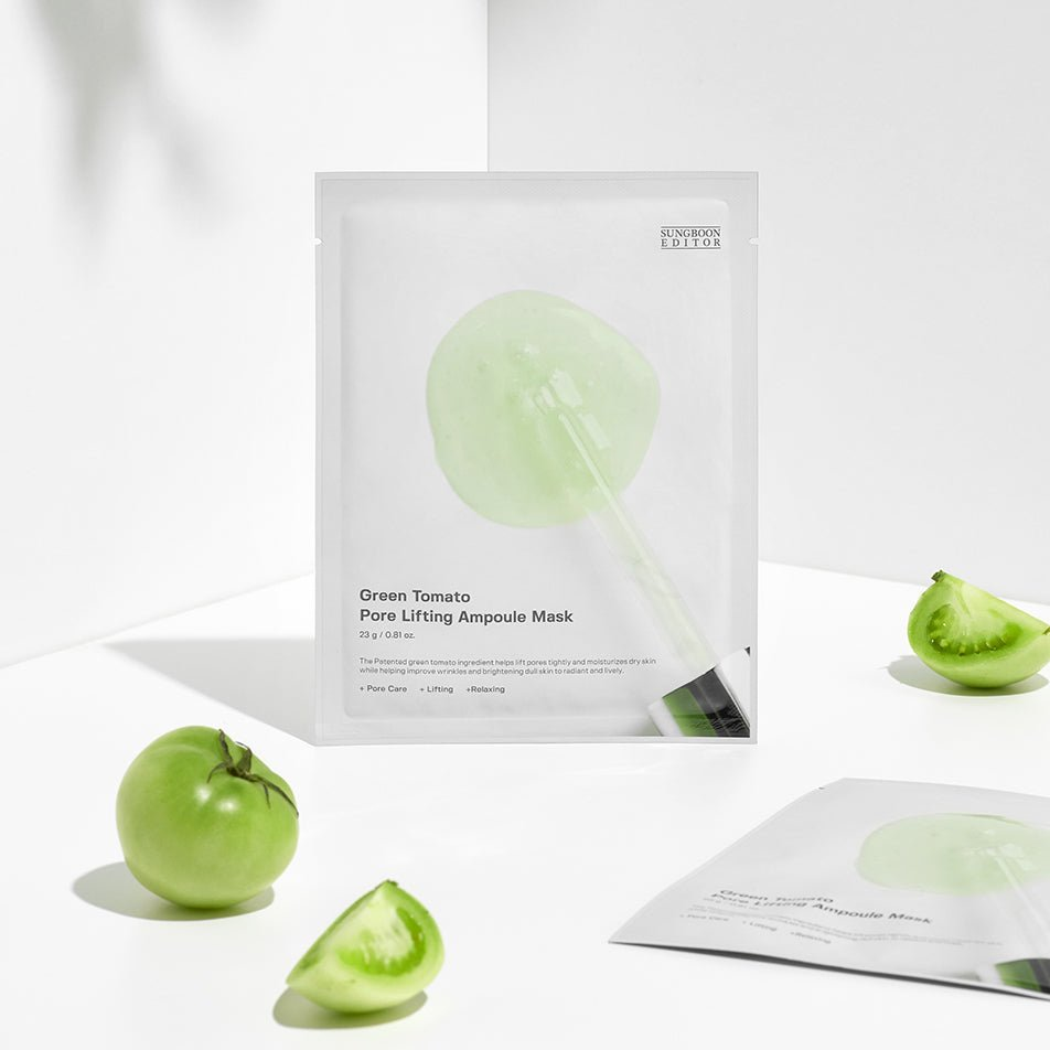 SUNGBOON EDITOR Green Tomato Pore Lifting Ampoule Mask 2 skincare-kbeauty-glowtime-sungboon editor green tomato pore lifting ampoule mask