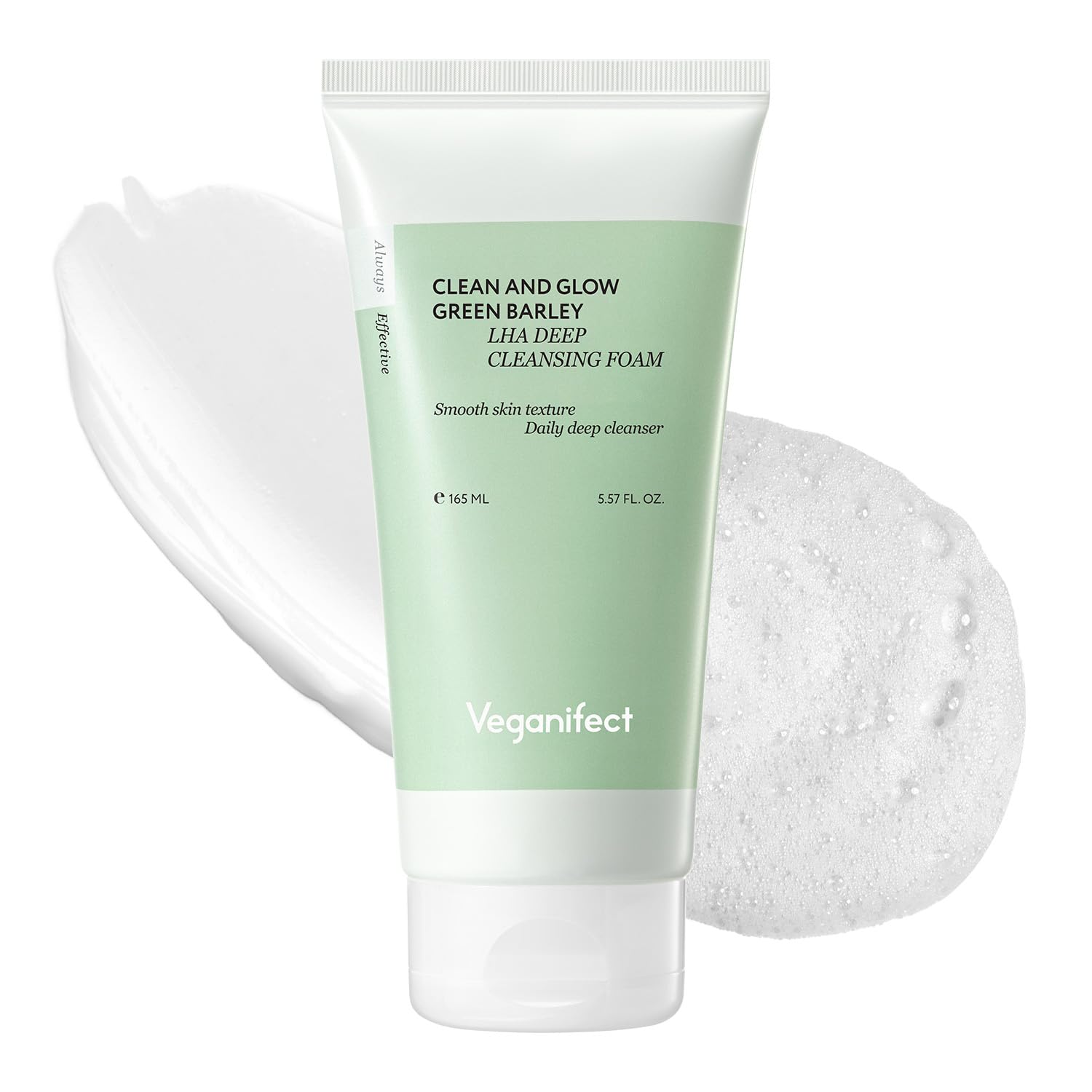 skincare-kbeauty-glowtime-veganifect clean and glow green barley LHA Deep cleansing foam