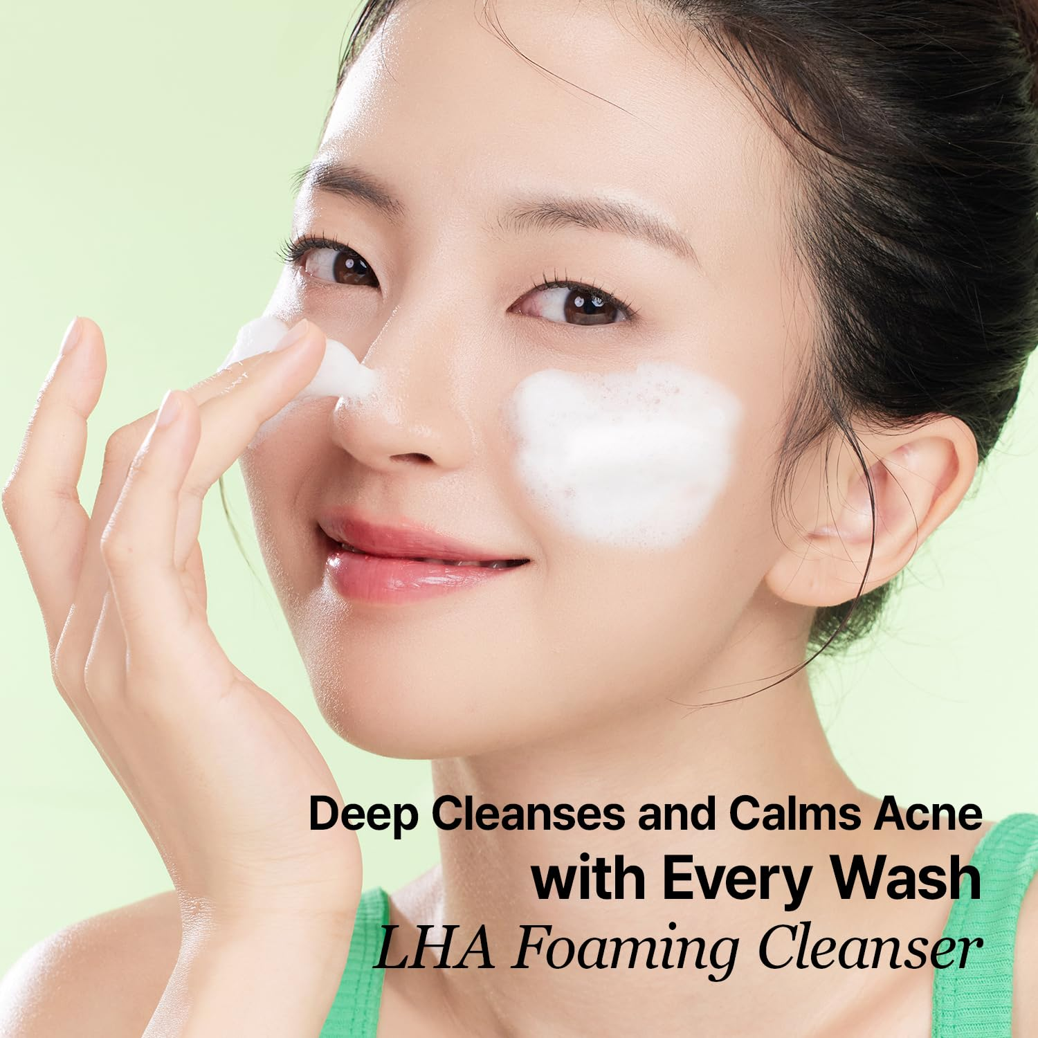 VEGANIFECT Clean and Glow Green Barley LHA Deep Cleansing Foam 6 skincare-kbeauty-glowtime-veganifect clean and glow green barley LHA Deep cleansing foam