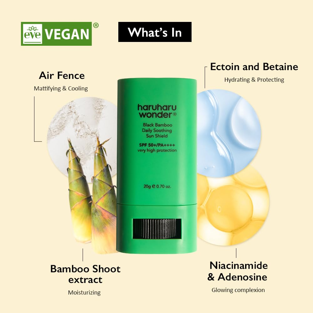 HARU HARU Wonder Black Rice Black Bamboo Daily Soothing Sun Stick 4 skincare-kbeauty-glowtime-haur hauru wonder black bamboo daily soothing sun shield sun stick