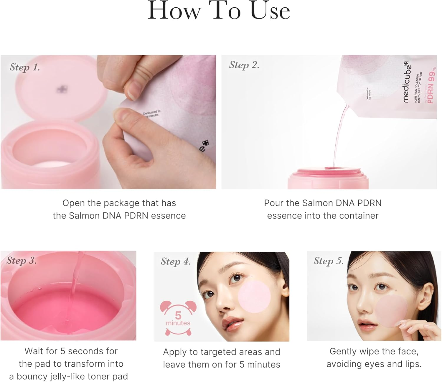 MEDICUBE PDRN Pink Collagen Toning Gel Toner Pad 8 skincare-kbeauty-glowtime-medicube pdrn pink collagen toning gel toner pad