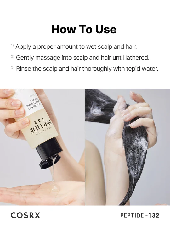 COSRX Peptide 132 Ultra Perfect Hair conding Shampoo 7 skincare-kbeauty-glowtime-cosrx peptide 132 ultra perfect hair bonding shampoo