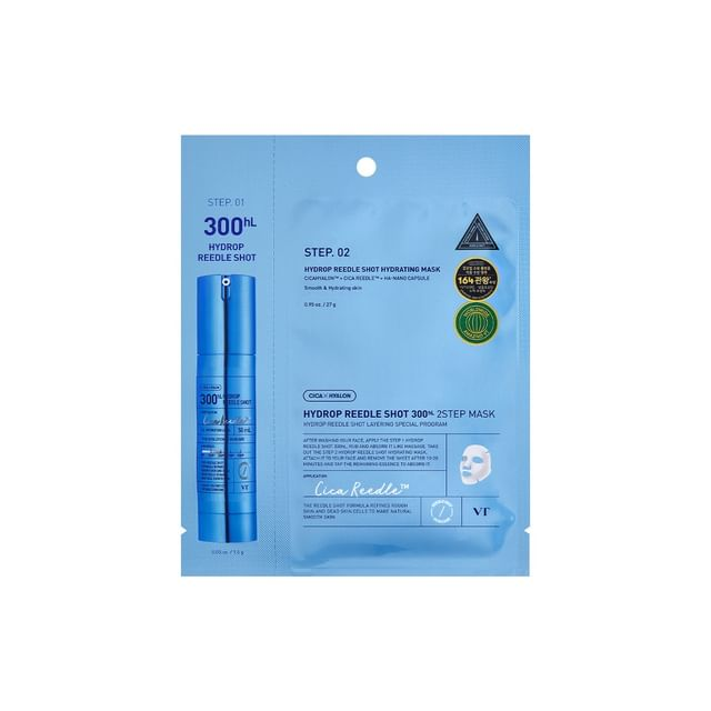 VT COSMETICS Hydrop Reedle Shot 300hL 2 Step mask 1 skincare-kbeauty-glowtime-vt cosmetics hydrop reedle shot 300hL 2 step mask