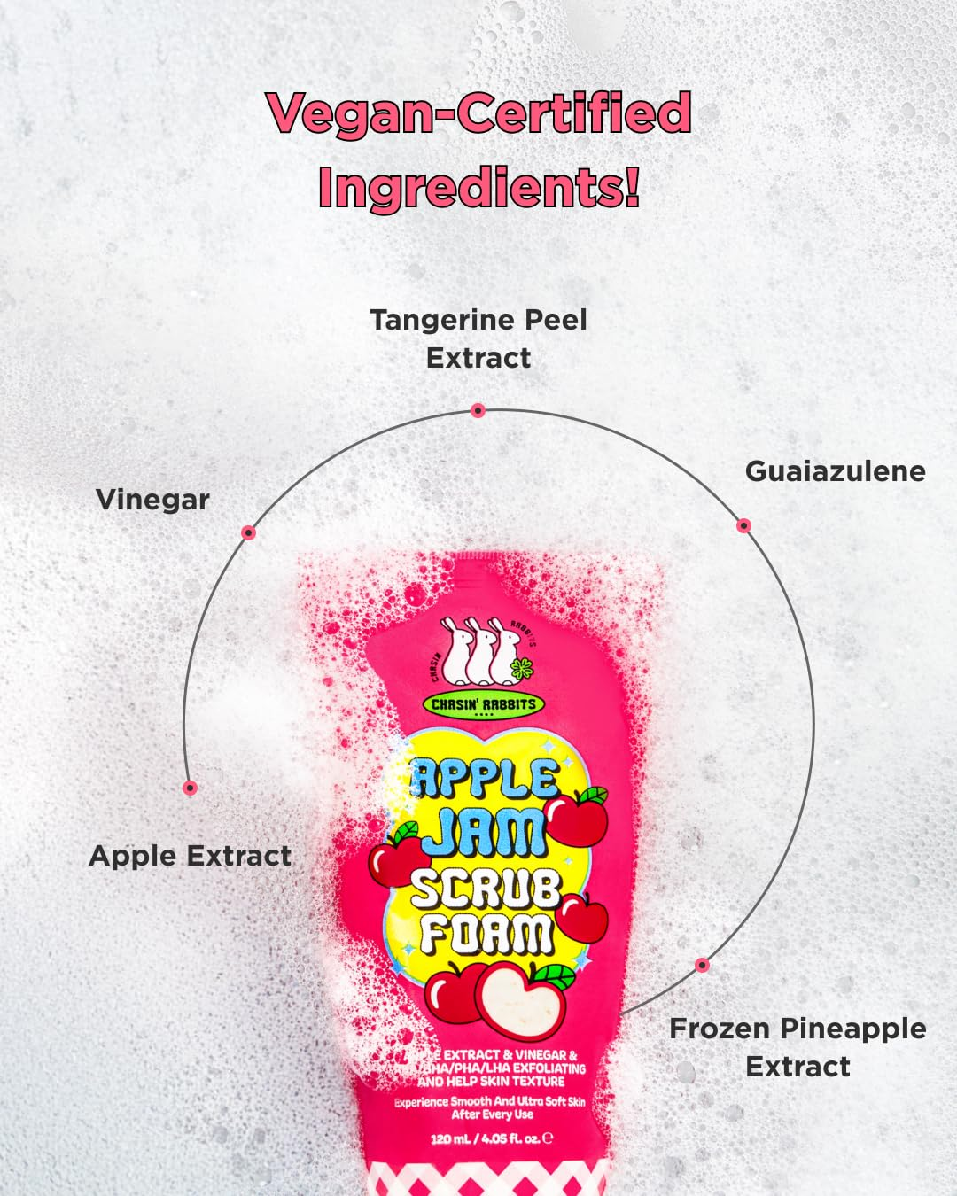CHASIN RABBITS Apple Jam Scrub Foam 6 skincare-kbeauty-glowtime-chasin rabbits apple jam scrub foam