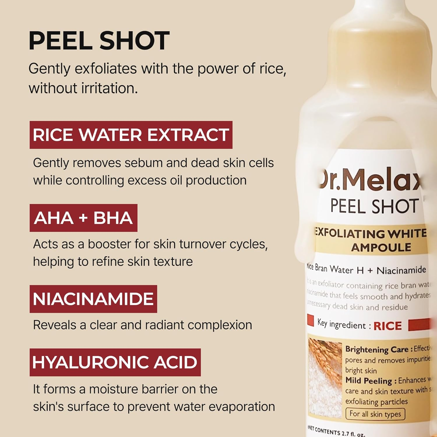 DR MELAXIN Peel Shot Exfoliant Rice Ampoule 6 skincare-kbeauty-glowtime-dr melaxin peel shot exfoliatn rice ampoule