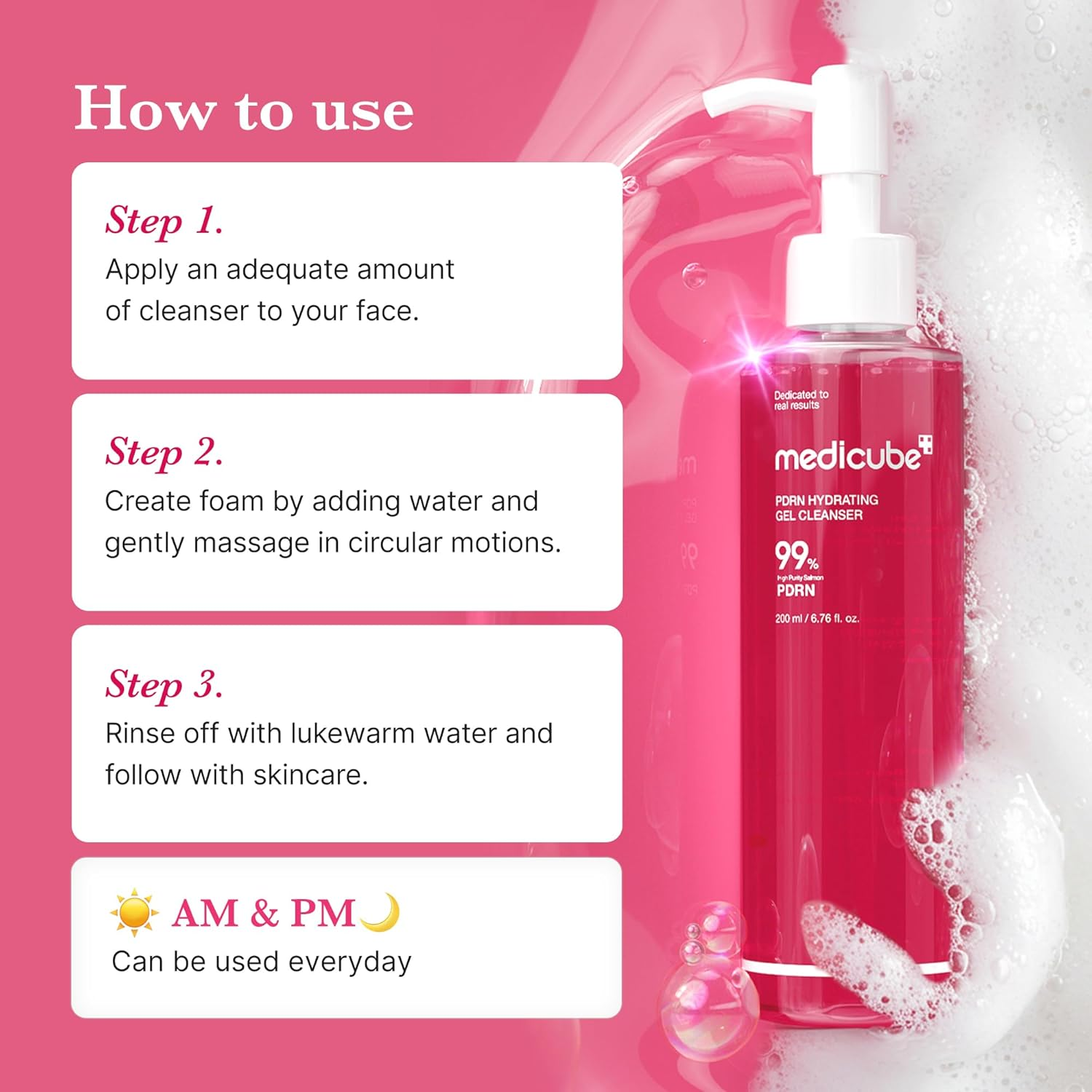 MEDICUBE PDRN Hydrating Gel Cleaner 5 skincare-kbeauty-glowtime-medicube pdrn hydrating gel cleanser