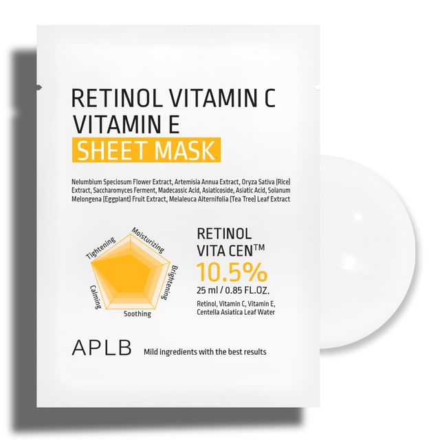 APLB Retinol Vitamin C Vitamin E Sheet Mask 1 skincare-kbeauty-glowtime-aplb retinol vitamin C Vitamin E Sheet mask