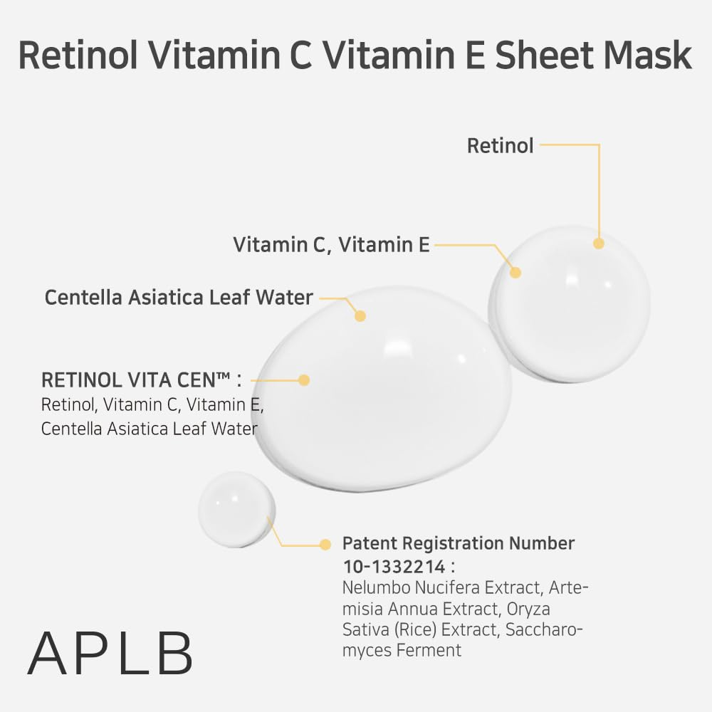 APLB Retinol Vitamin C Vitamin E Sheet Mask 5 skincare-kbeauty-glowtime-aplb retinol vitamin C Vitamin E Sheet mask