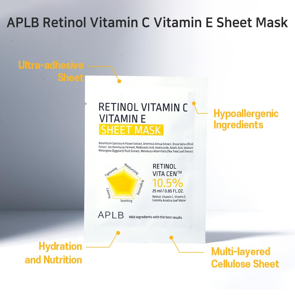 APLB Retinol Vitamin C Vitamin E Sheet Mask 7 skincare-kbeauty-glowtime-aplb retinol vitamin C Vitamin E Sheet mask