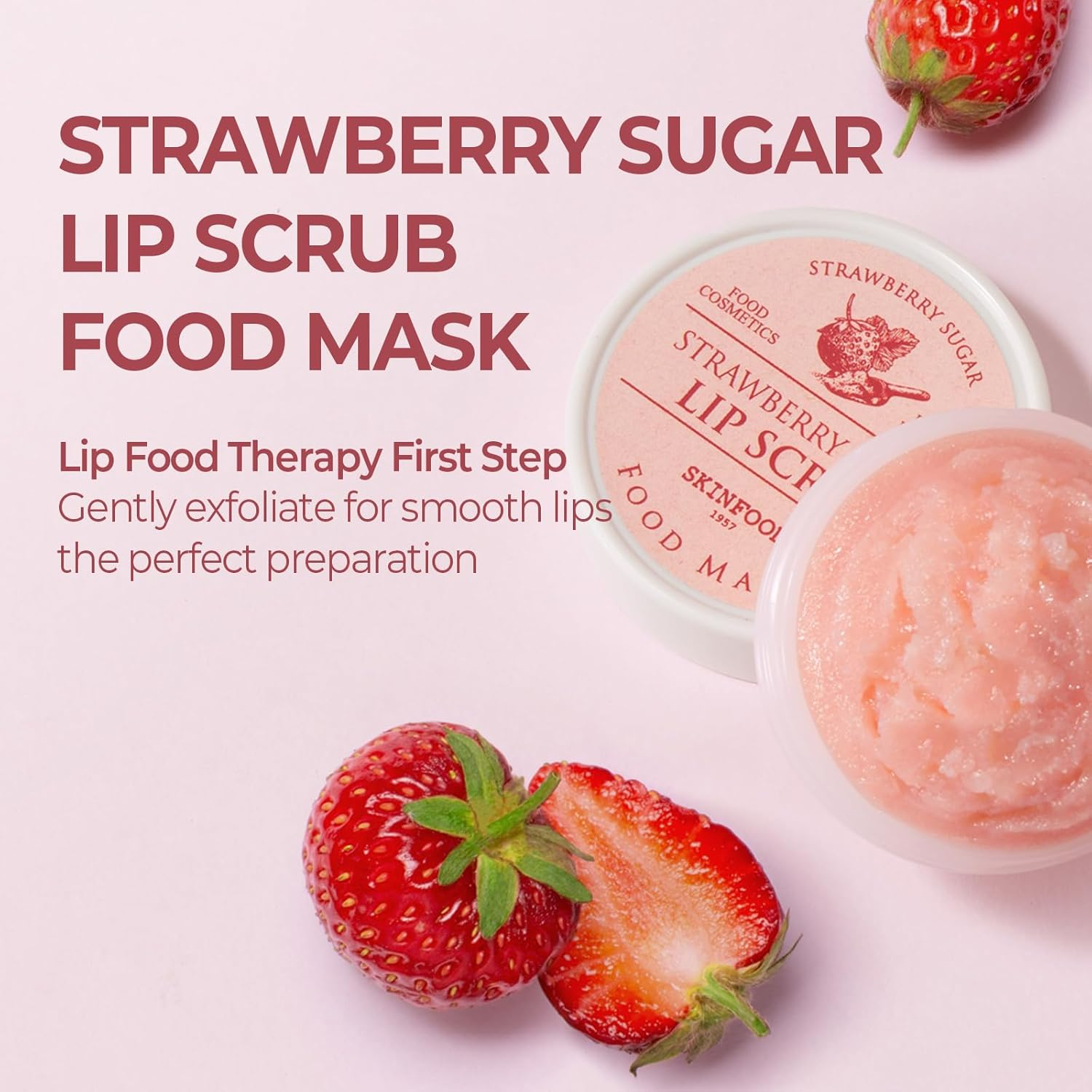 SKINFOOD Strawberry Sugar Food Mask Lip Scrub 3