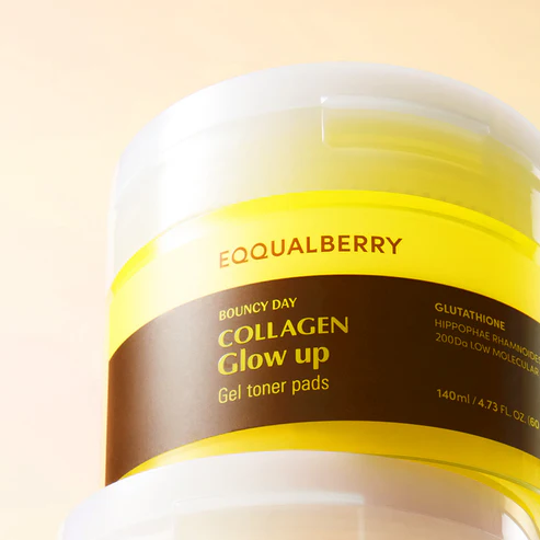 EQQUALBERRY Collagen Glow Up Gel toner pads 7 skincare-kbeauty-glowtime-eqqualberry collagne glow up gel toner pad