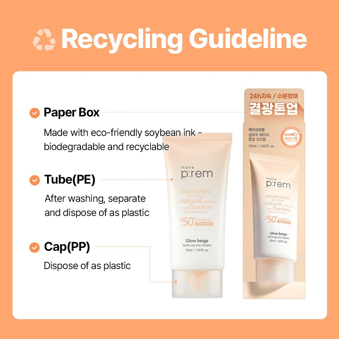 MAKE PREM Glow Beige Tone UP Sun Cream 10 skincare-kbeauty-glowtime-make upre glow beige tone up sun cream