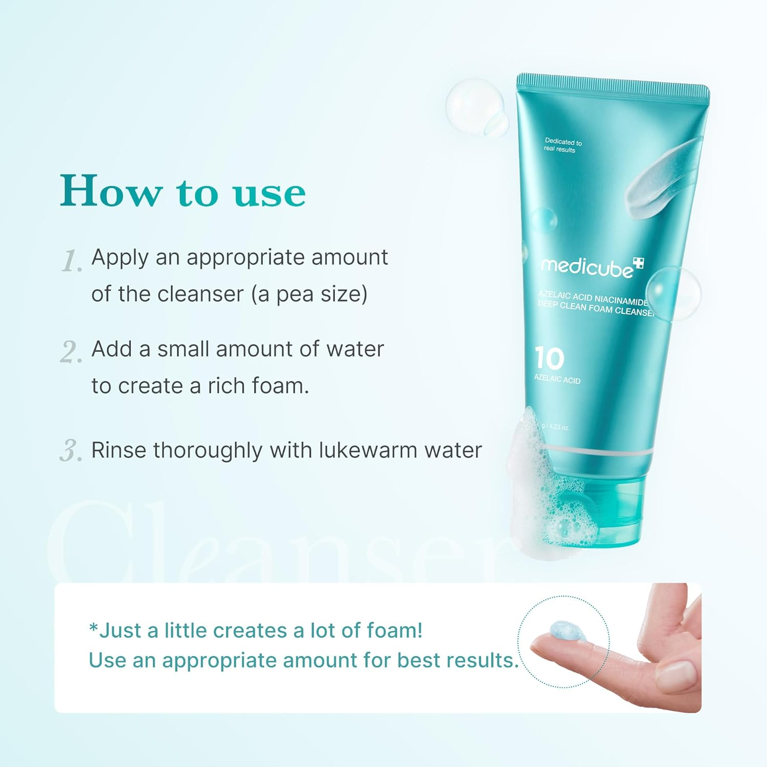 MEDICUBE Azelaic Niacinamide Deep Clean Foam Cleanser 7