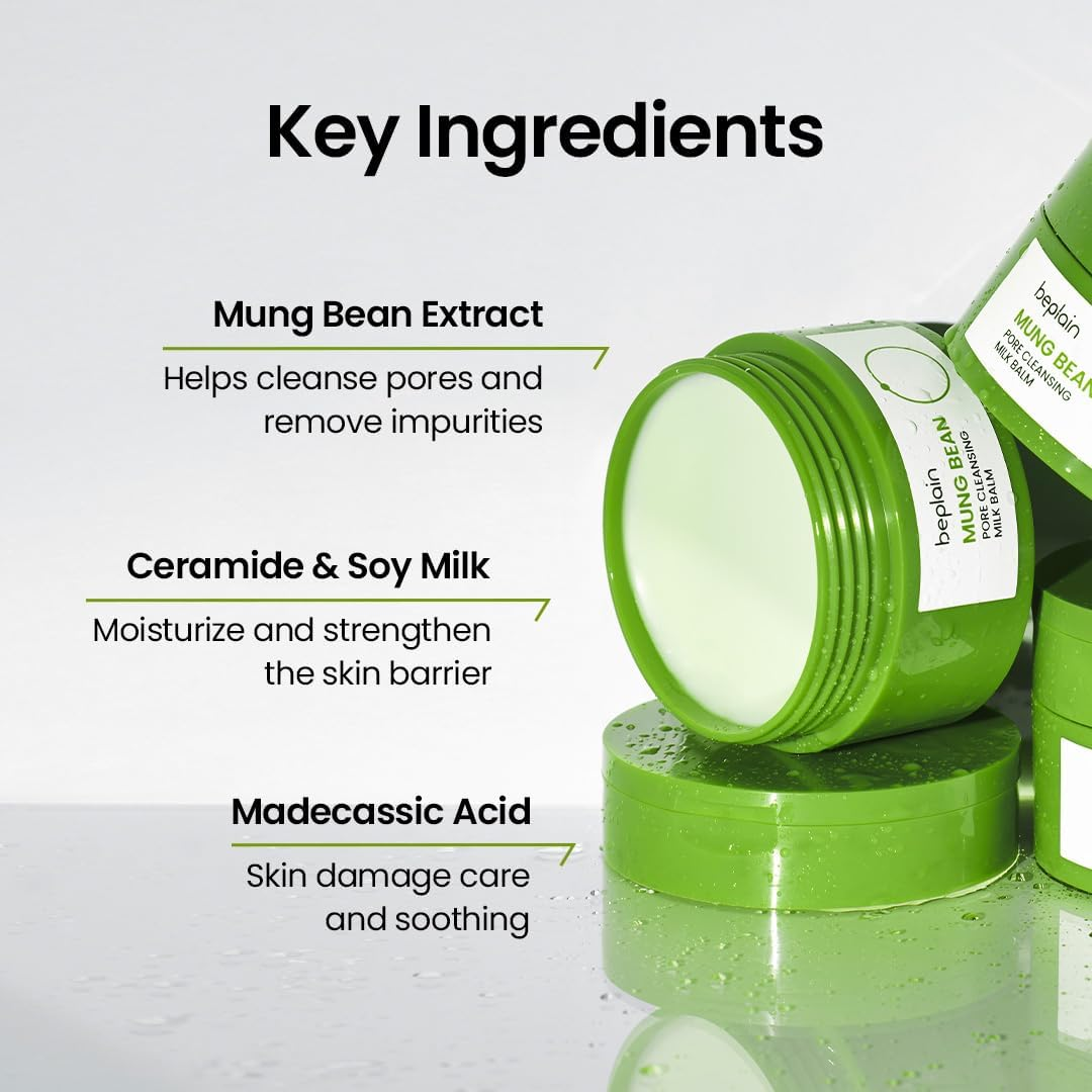 BEPLAIN Mung Bean Milk Cleansing Balm 9 skincare-kbeauty-glowtime-beplain mung bean milk cleansing balm