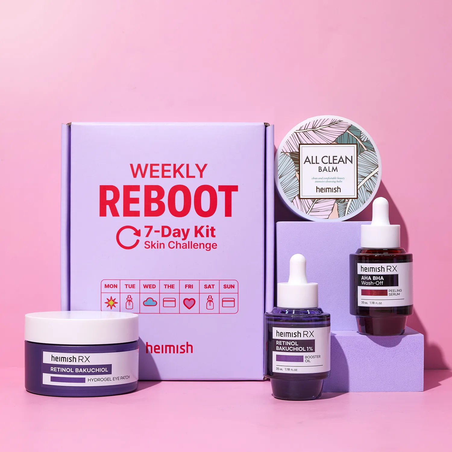 HEIMISH WEekly Reboot 7 day skin challenge box 1 skincare-kbeauty-glowtime-heimish weekly reboot 7 day sin challenge box