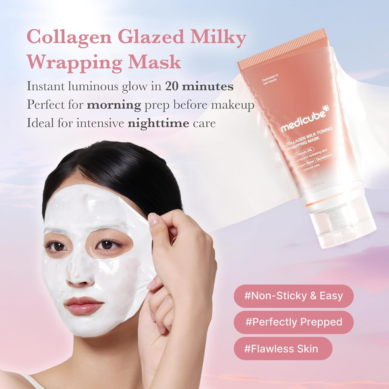 MEDICUBE Milk Tonining Wrapping Mask 3 skincare-kbeauty-glowtime-medicube milk toning wrapping mask