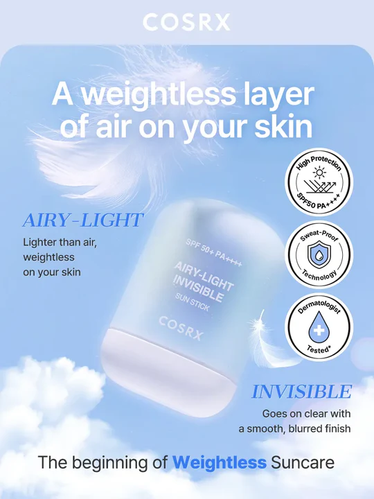 skincare-kbeauty-glowtime-cosrx airy light invisible sun stick