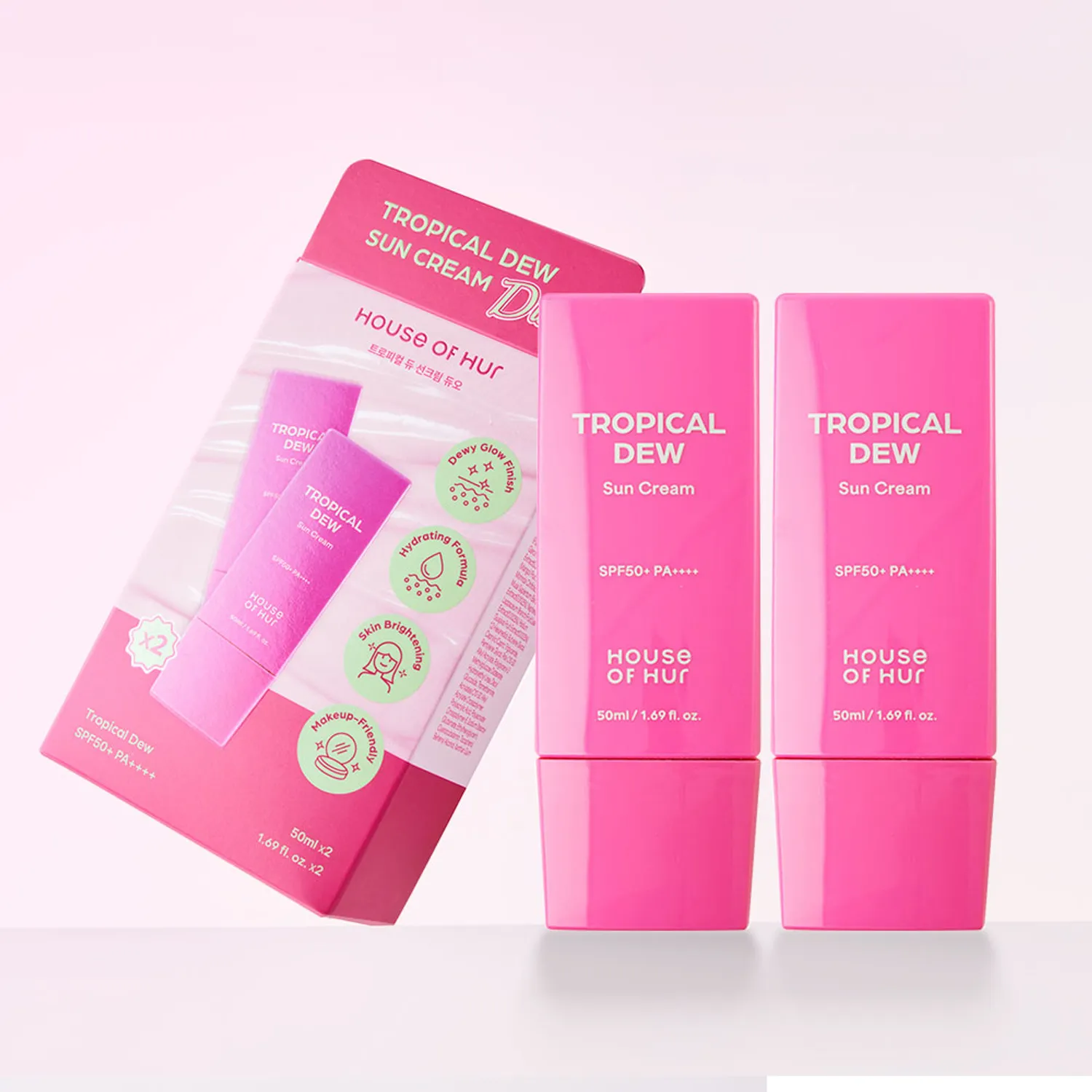 HOUSE OF HUR Tropical Dew Sun Cream Duo Set 2 skincare-kbeauty-glowtime-house of hur tropical dew sun cream