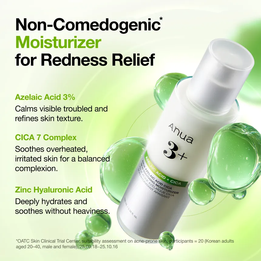 ANUA Azelaic Acid and Cica skin soothing moisturizer 3 skincare-kbeauty-glowtime-anua azelaic acid and cica skin soothing moisturizer