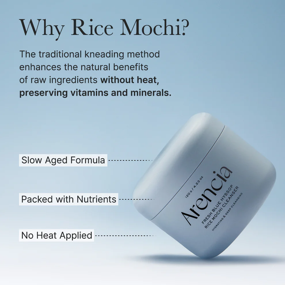ARENCIA Fresh Blue Hyssop Rice Mochi Cleanser 4 skincare-kbeauty-glowtime-arencia fresh blue hyssop rice mochi cleanser