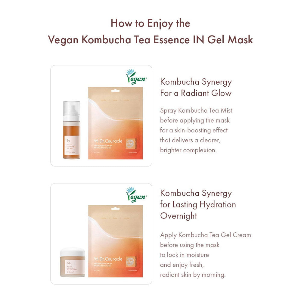 DR CEURACLE Vegan Kombucha Tea essence In Gel mask 7 skincare-kbeauty-glowtime-dr ceuracle vegan kombucha tea essence in gel mask