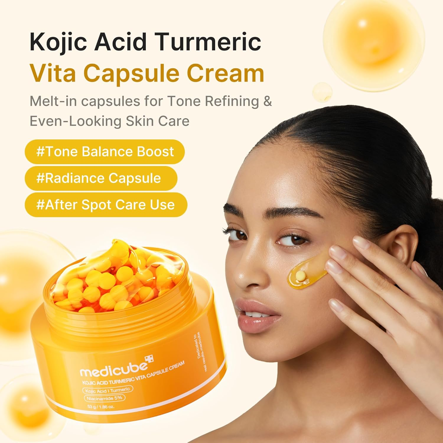 MEDICUBE Kojic Acid Turmeric Vita Capsule Cream 3 skincare-kbeauty-glowtime-medicube kojic acid turmeric viat capsule cream