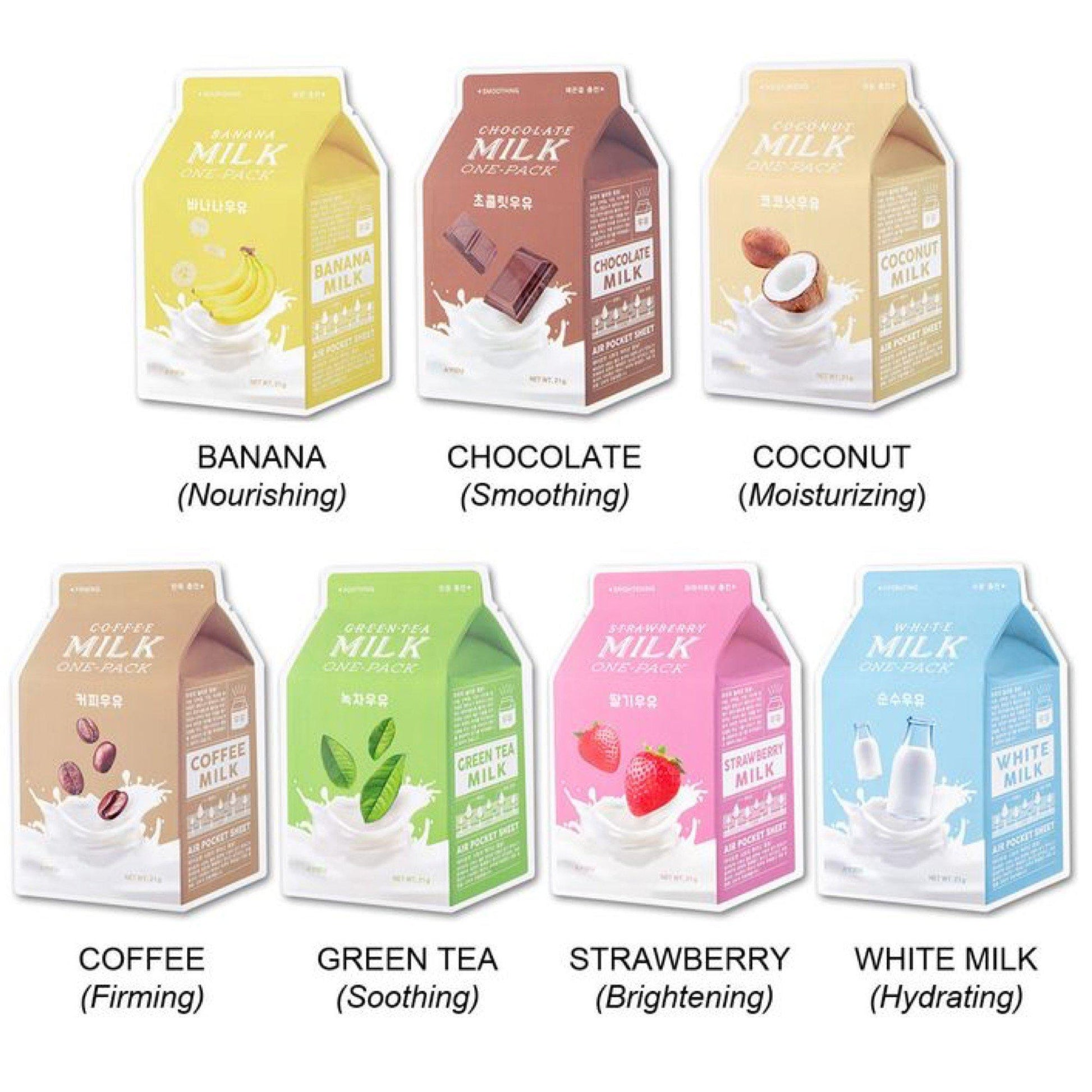 APIEU Coffee Milk One Pack Sheet Mask 3 skincare-kbeauty-glowtime-apieu milk one pack sheet mask